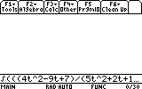 TI graphing calculator screen with an integral expression being entered
